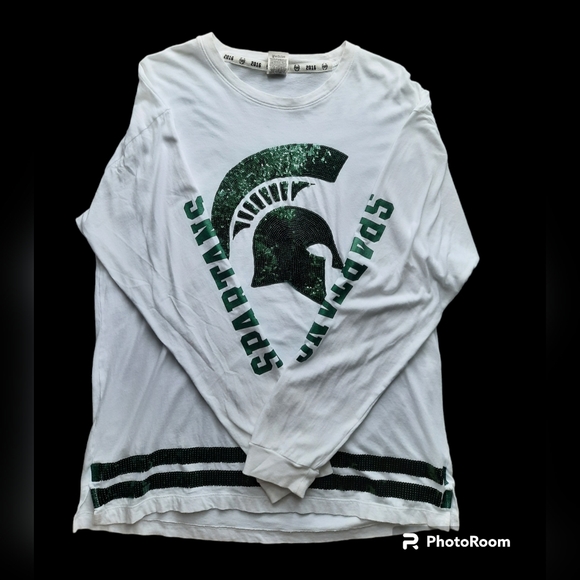 PINK Victoria's Secret Tops - 2016 Pink by Victoria Secret Spartan Football Longsleeve Tshirt Womens L